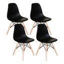Ver imagem 4 de Mesa Redonda 90cm com 4 Cadeiras Eames Eiffel Pés de Madeira Preta
