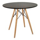 Ver imagem 3 de Mesa Redonda 90cm com 4 Cadeiras Eames Eiffel Pés de Madeira Preta