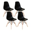 Ver imagem 3 de Mesa Redonda 90cm Com 4 Cadeiras Eames Eiffel Pés De Madeira Preta
