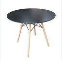 Ver mais imagens de Mesa Redonda 90cm com 4 Cadeiras Eames Eiffel Pés de Madeira Preta