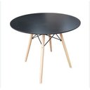 Ver mais imagens de Mesa Redonda 90cm com 4 Cadeiras Eames Eiffel Pés de Madeira Preta