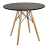 Mesa Redonda 90cm Com 4 Cadeiras Eames Eiffel Pés De Madeira Preta - 2