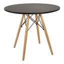 Ver imagem 2 de Mesa Redonda 90cm Com 4 Cadeiras Eames Eiffel Pés De Madeira Preta