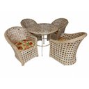 Ver imagem 1 de Poltronas e Mesa Jardim Varanda Área Externa Fibra Sintética Tratamento Uv Cor Palha Natural
