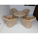 Ver imagem 2 de Poltronas e Mesa Jardim Varanda Área Externa Fibra Sintética Tratamento Uv Cor Palha Natural