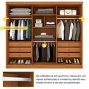 Ver mais imagens de Guarda-Roupa Casal com Espelho 3 Portas de Correr e 6 Gavetas 270cm Multimóveis CR35495 Cinamomo/