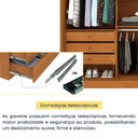 Ver imagem 6 de Guarda-Roupa Casal com Espelho 3 Portas de Correr e 6 Gavetas 270cm Multimóveis CR35495 Cinamomo/