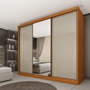 Ver imagem 1 de Guarda-Roupa Casal com Espelho 3 Portas de Correr e 6 Gavetas 270cm Multimóveis CR35495 Cinamomo/