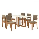 Ver imagem 2 de Mesa de Jantar 6 Lugares Adria com Vidro Canela/off White - Kappesberg Jantar