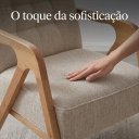 Ver imagem 3 de Poltrona Decorativa Sala Estofada Linho Bege Pés Madeira Maciça