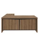 Ver imagem 3 de Mesa para Escritório 2 Portas 3 Gavetas Diretor em L Nogal/preto
