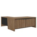 Ver imagem 2 de Mesa para Escritório 2 Portas 3 Gavetas Diretor em L Nogal/preto