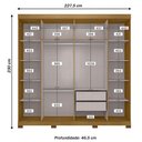 Ver imagem 4 de Guarda-roupa Casal Caetano 6 Portas com Espelho Marrocos/off White - Pnr Móveis