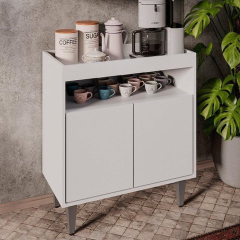 Balcão Balc Chico (Alice) 2 Portas 2 Prateleiras MDP-BP 70,5cm Branco