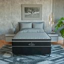 Ver imagem 2 de Cama Box Viúva Preto + Colchão Paris Molas Ensacadas Preto Suede Preto/preto