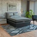 Ver imagem 1 de Cama Box Viúva Preto + Colchão Paris Molas Ensacadas Preto Suede Preto/preto