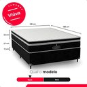 Ver imagem 4 de Cama Box Viúva Preto + Colchão Paris Molas Ensacadas Preto Suede Preto/preto
