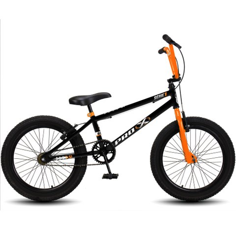 Bicicleta Aro 20 Bmx Pro-x Infantil Série 1 Aro Aero Freio V-brake - Preto+laranja