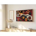 Ver imagem 1 de Quadro Decorativo N°197 140x80cm - Panorâmico Abstrato - Étnico Colorido - Madeira Clara - Rollflex
