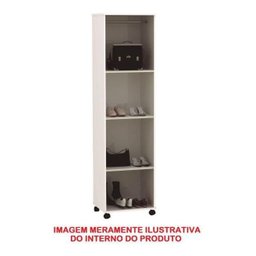 Multiuso Sapateira 01 Porta + Chave Branco Pés Rodízios Trinobel - 5