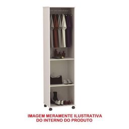 Multiuso Sapateira 01 Porta + Chave Branco Pés Rodízios Trinobel - 6