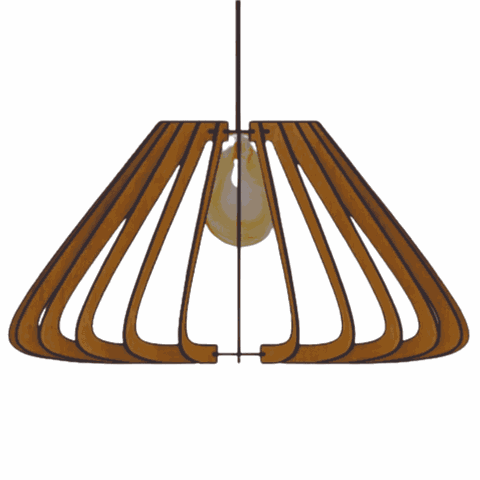 Luminária Teto tipo Pendente MACAU MDF Completa -:MDF Marrom