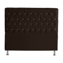 Ver imagem 2 de Kit Estrela Cabeceira de Cama Box e Calçadeira Baú Pés Palito Botão Cristal Queen 160 Cm Suede Marro