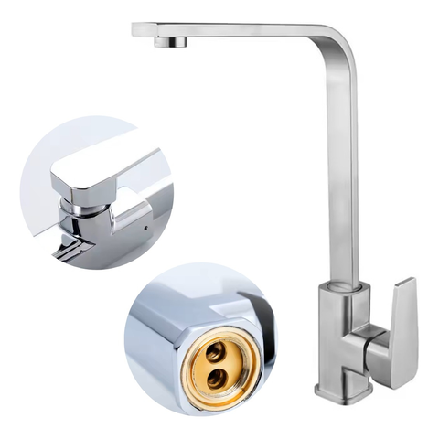 Torneira Cozinha Bancada Monocomando Inox Quente/frio Fc-58