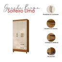 Ver imagem 3 de Guarda Roupa Solteiro Lima e Cômoda Lisboa Freijó Off White – Moval