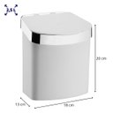 Ver imagem 3 de Lixeira Branca Compacta Para Pia Cozinha Escritório 2,5 Litros - Wp Connect Lixeira Compacta 2,5 L C