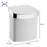 Lixeira Branca Compacta Para Pia Cozinha Escritório 2,5 Litros - Wp Connect Lixeira Compacta 2,5 L C - 3