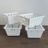 Kit 4 Caixas Organizadoras Plásticas Cestos Pequenos Alça Lateral Branca Coza - 2
