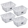 Kit 4 Caixas Organizadoras Plásticas Cestos Pequenos Alça Lateral Branca Coza - 1