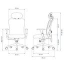 Ver imagem 2 de Cadeira de Escritório Ergonômica Premium Revestida Encosto Ajustável Apoio Lombar e Cabeça Samaia