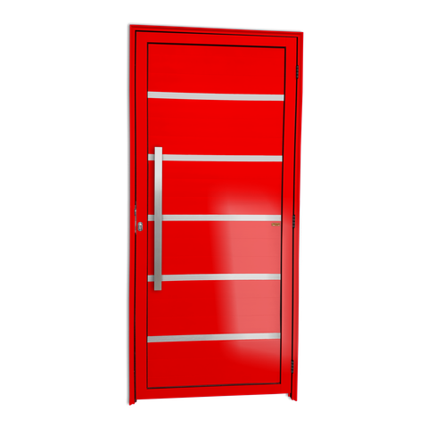 Porta Alumínio Lambril Premium c/Puxador e.Vermelho 90 Brimak
