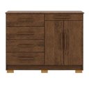 Ver imagem 3 de Cômoda Sapateira 5 Gavetas 2 Portas 122 Cm Siri 20019 Vlr Imbuia