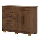 Ver imagem 6 de Cômoda Sapateira 5 Gavetas 2 Portas 122 Cm Siri 20019 Vlr Imbuia