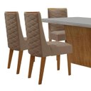 Ver imagem 3 de Mesa para Sala de Jantar Aida com 6 Cadeiras Safira Moderna Vel. Capuccino Off White Imbuia