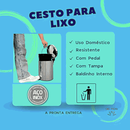Conjunto Cesto Lixo 3 Litros Escova Sanitaria Base Aço Inox Tampa com Pedal Lixeira Banheiro Escova - 4