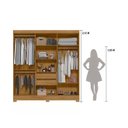 Ver imagem 3 de Guarda Roupa Casal 6 Portas 2 Gavetas com Espelho Freijo / Cinza / Ripado Valença - Moval