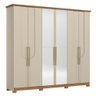 Guarda Roupa Casal Magnus 6 Portas Areia/nature com Espelho - Móveis Henn - 1
