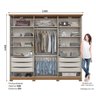 Guarda Roupa Casal Magnus 6 Portas Areia/nature com Espelho - Móveis Henn - 4