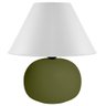 Abajur de Cerâmica com Cúpula de Plástico – Pomposo Verde Musgo - 1