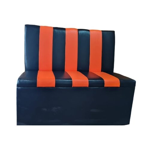 Poltrona Sofá Booth Listras Verticais Preto e Laranja 1.20cm Sku230