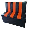 Ver imagem 3 de Poltrona Sofá Booth Listras Verticais Preto e Laranja 1.20cm Sku230