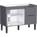 Ver imagem 2 de Gabinete em Madeira Cisne Cinza 1,14 Metros para Pia de 1,20 Metros - P100378 - Cozimax Gabinete Mad