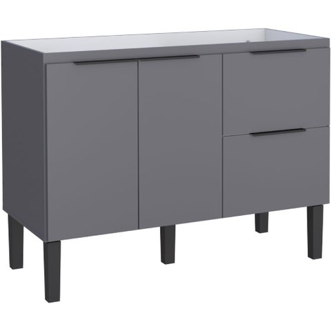 Gabinete em Madeira Cisne Cinza 1,14 Metros para Pia de 1,20 Metros - P100378 - Cozimax Gabinete Mad