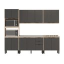 Ver imagem 1 de Cozinha Modulada Completa 14 Portas 02 Gavetas Firenze Avena Grafito Demóbile