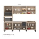 Ver imagem 3 de Cozinha Modulada Completa 14 Portas 02 Gavetas Firenze Avena Grafito Demóbile