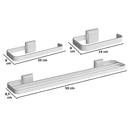 Ver imagem 2 de Kit Acessórios para Banheiros 3 Peças Lavabo Toalheiro Banho Duplo Branco